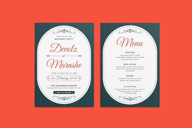 Modelo de convite de casamento Antiquaz