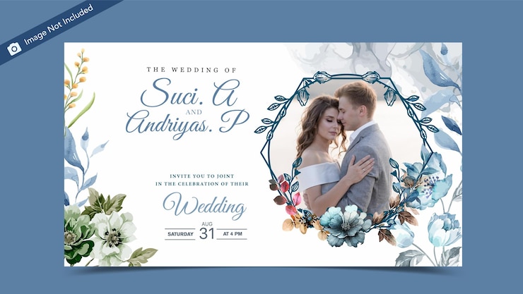 Vetor modelo de convite de casamento de aquarela vetorial grátis