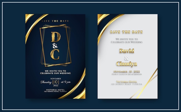 Modelo de convite de casamento romântico