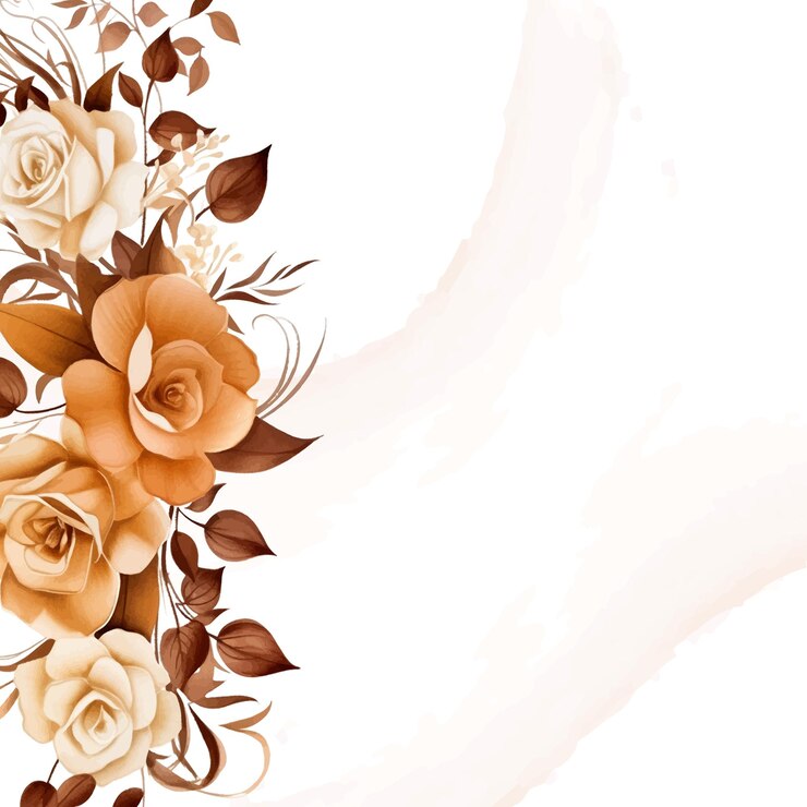 Vetor modelo de convite de fundo moderno laranja e bege com floral e flor