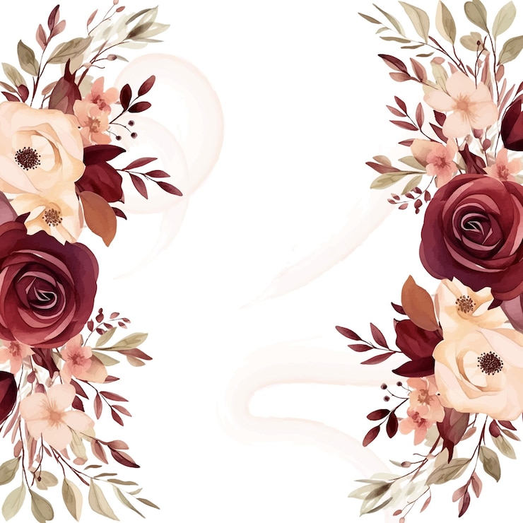 Vetor modelo de convite de fundo moderno vermelho e bege com floral e flor