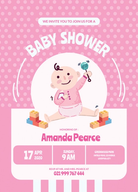 Modelo de convite para o baby shower