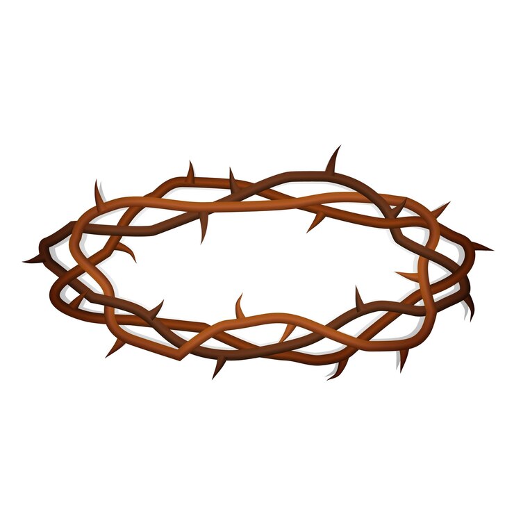 Vetor modelo de coroa de espinhos cocar marrom religioso com pontas
