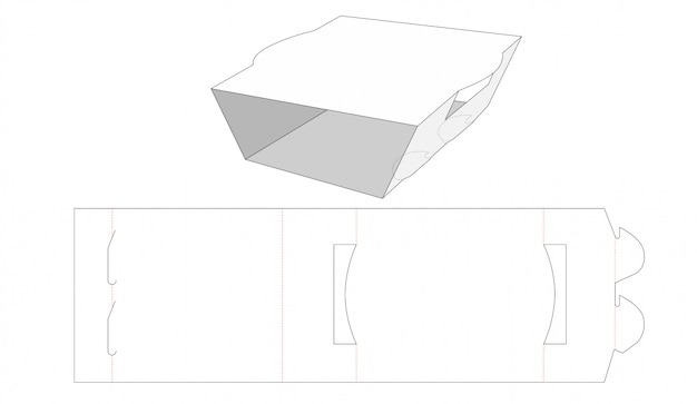Modelo de corte e vinco de caixa de embalagem de capa