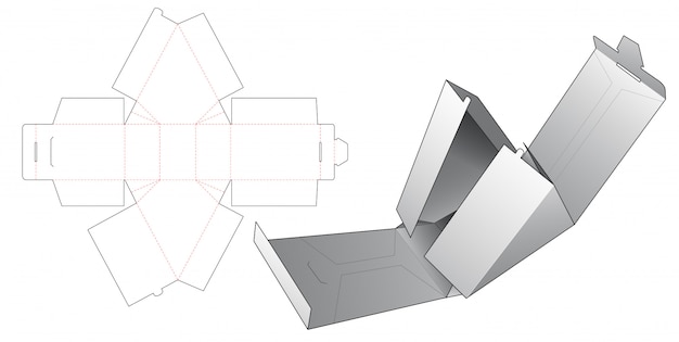Modelo de corte e vinco de embalagem triângulo