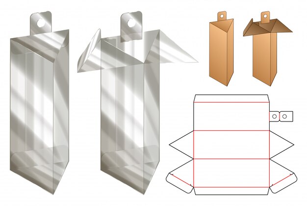 Modelo de corte e vinco de embalagens de caixa. 3d