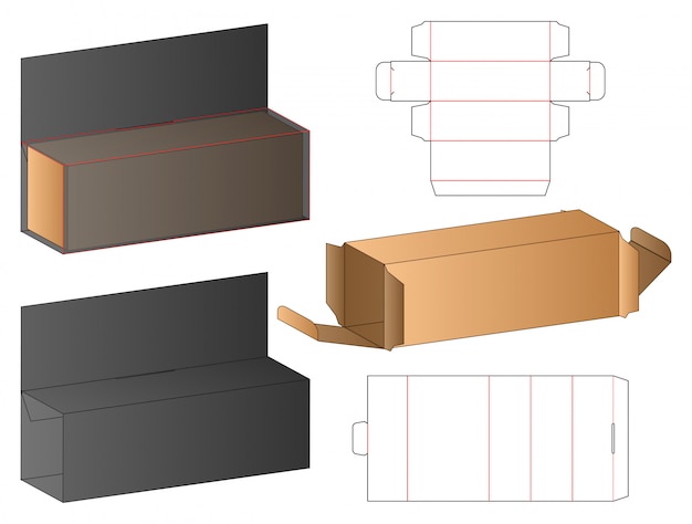 Modelo de corte e vinco de embalagens de caixa.