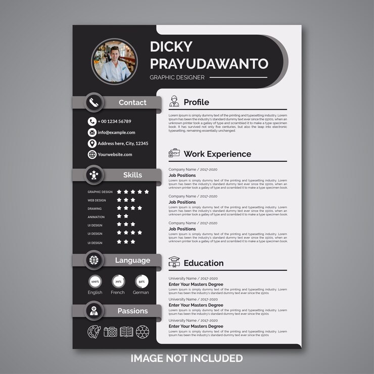 Vetor modelo de curriculum vitae profissional