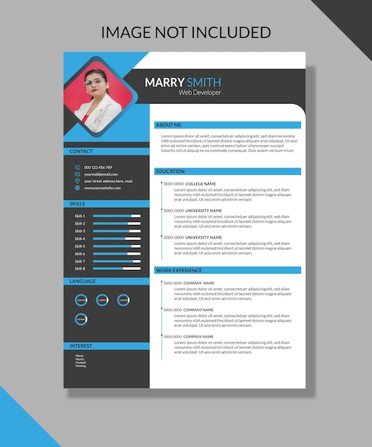 Vetor modelo de cv currículo de design de cv