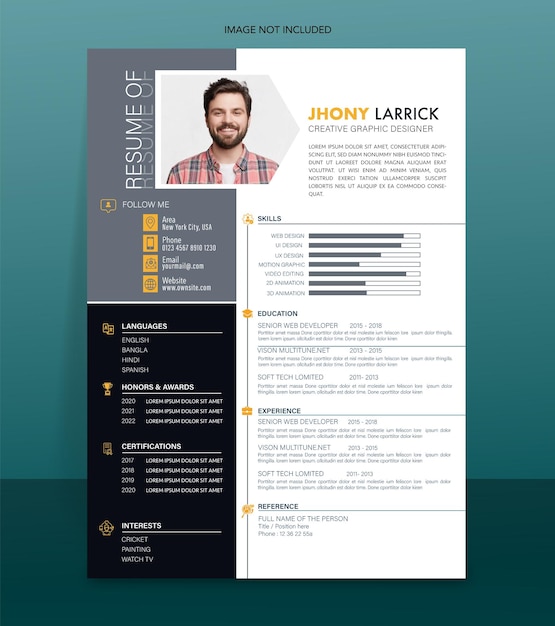 modelo de cv minimalista vetorial grátis