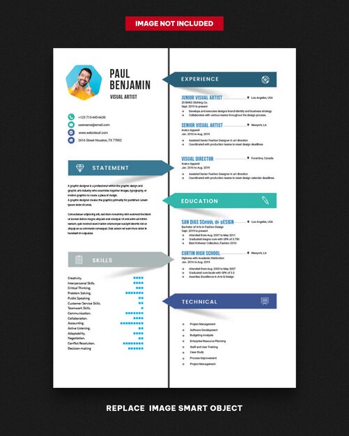 Vetor modelo de cv minimalista