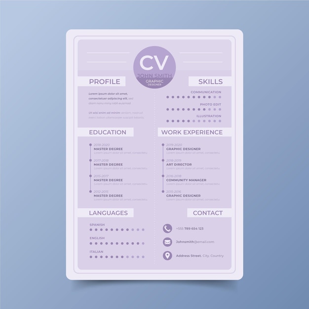 Modelo de cv minimalista