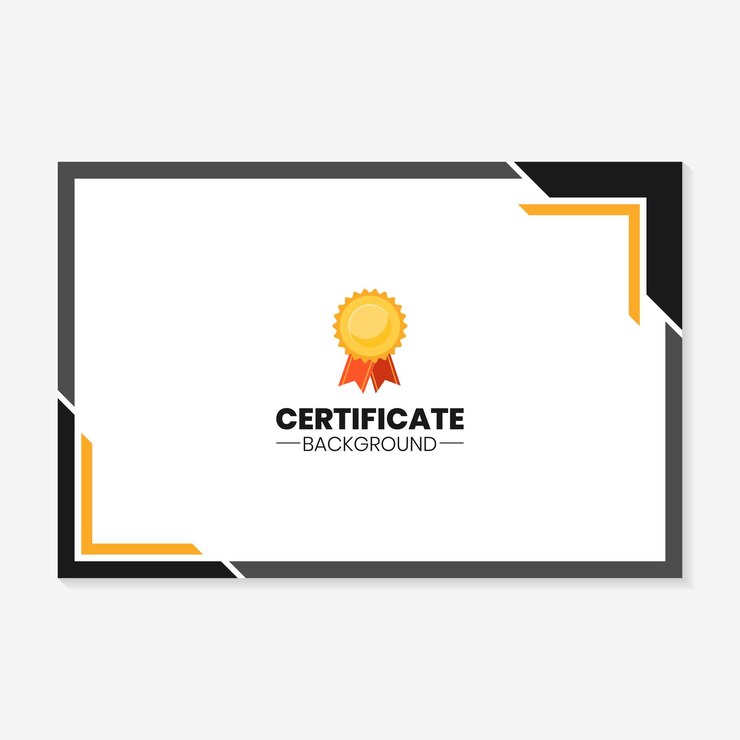 Vetor modelo de desenho de fundo de certificado com uma combinação de ouro preto e branco