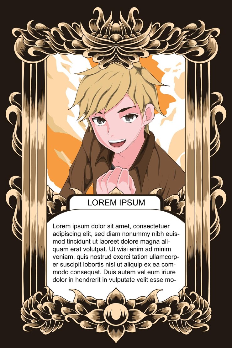 Vetor modelo de desenho de jogo de cartas de anime