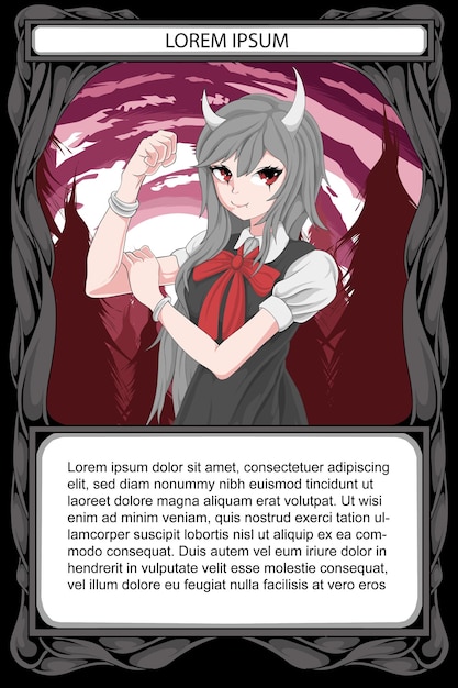 Vetor modelo de desenho de jogo de cartas de anime