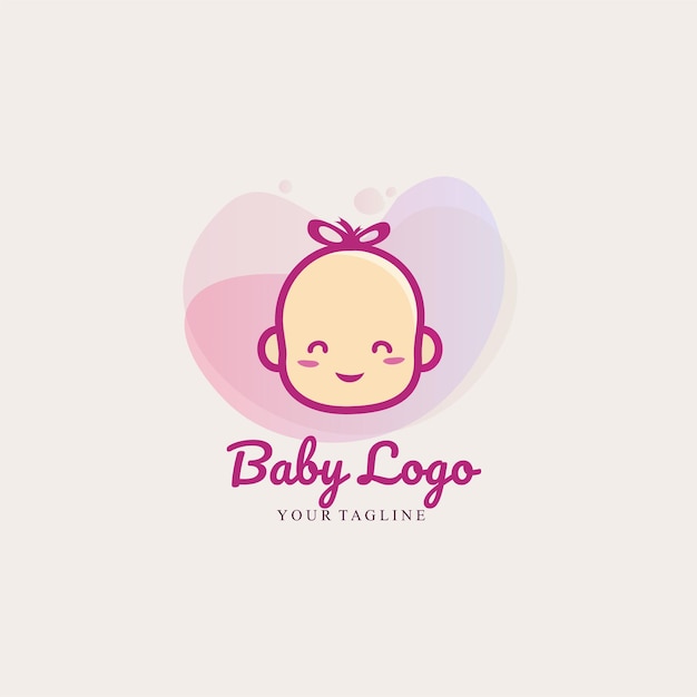 Vetor modelo de desenho de logotipo de bebê para loja de bebês