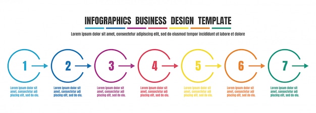 Modelo de design colorido de cronograma infográficos para negócios