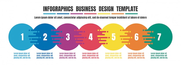 Modelo de design colorido de cronograma infográficos para negócios