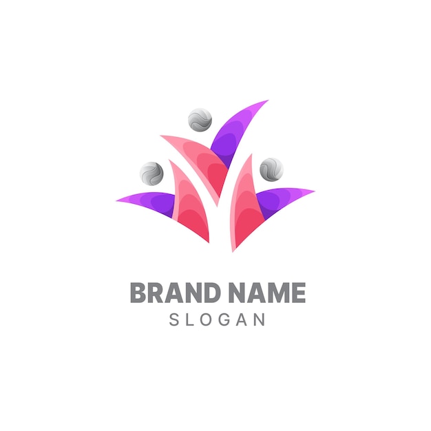 Modelo de design colorido gradiente do logotipo da comunidade logotipo da família logotipo das pessoas logotipo da unidade