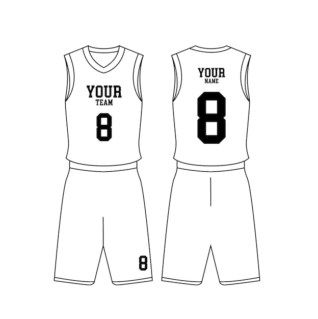 Vetor modelo de design conjunto de basquete ilustração vetorial jersey