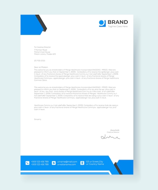 Modelo de design corporativo moderno e papel timbrado vetor premium