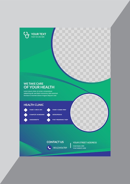Modelo de design criativo de folheto médico promocional de saúde