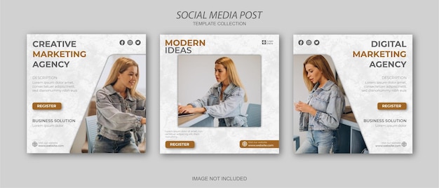 Modelo de design de anúncios de marketing digital e mídia social corporativa e banner da web