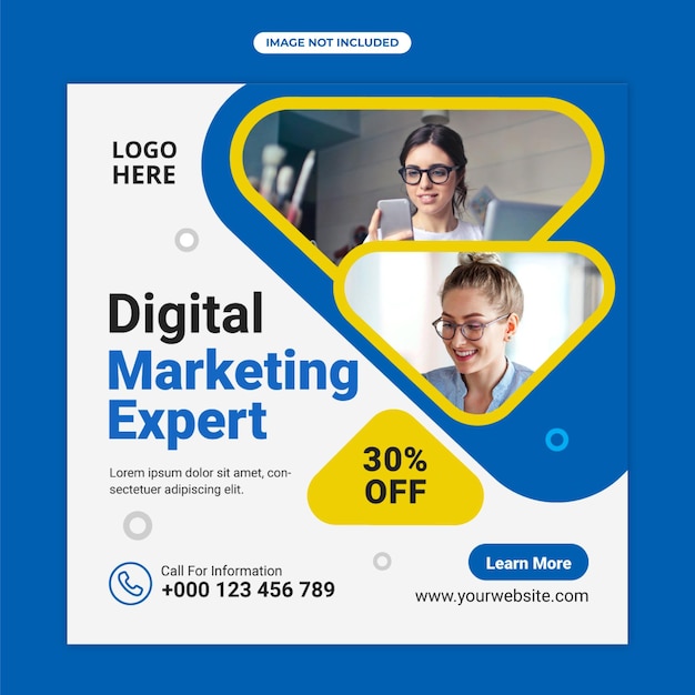 Modelo de design de anúncios de marketing digital e mídia social corporativa e banner da web