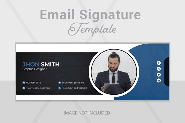 Modelo de design de assinatura de e-mail comercial de agência de marketing profissional e criativa