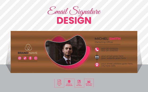 Modelo de design de assinatura de e-mail exclusivo e profissional