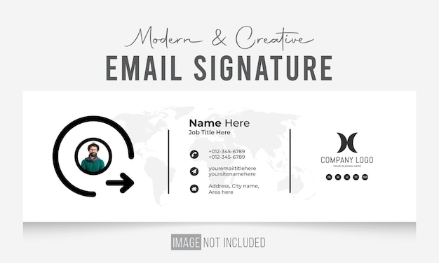 Vetor modelo de design de assinatura de email corporativo moderno e criativo