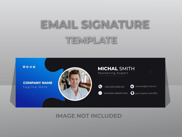 Modelo de Design de Assinatura de Email Corporativo Negócios Modernos