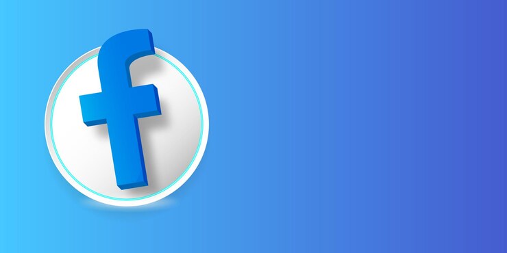 Vetor modelo de design de banner azul amplo do facebook com logotipo redondo do facbook