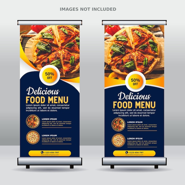 Modelo de design de banner comercial de alimentos