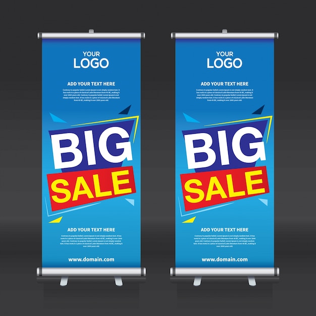 Vetor modelo de design de banner criativo roll up