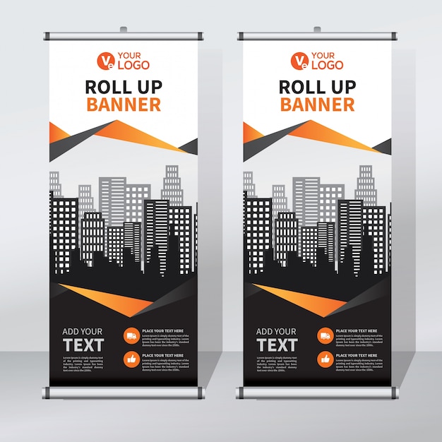 Modelo de design de banner criativo roll up