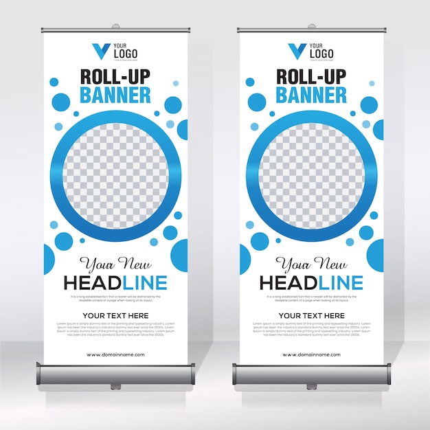 Modelo de design de banner criativo roll up