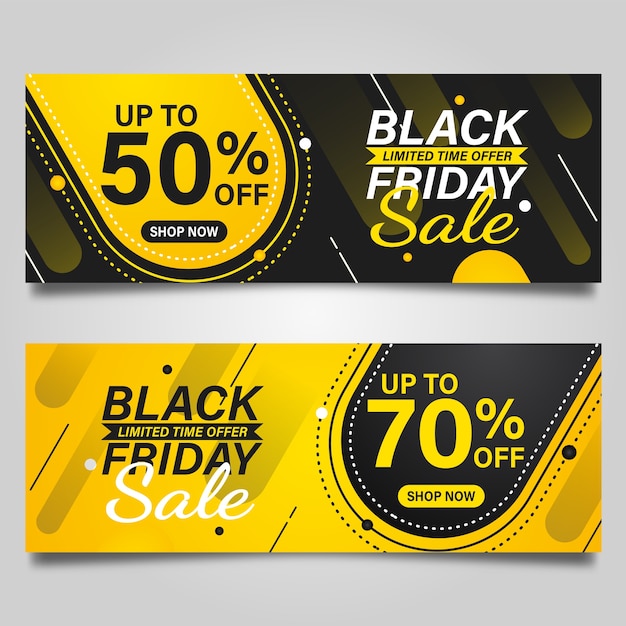 Vetor modelo de design de banner da black friday nas cores preto e amarelo