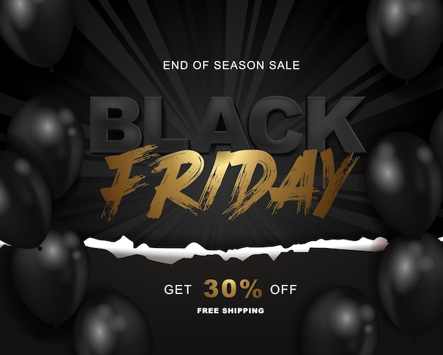 Vetor modelo de design de banner da black friday