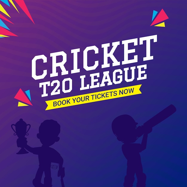 Modelo de design de banner da liga de críquete t20