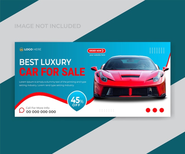 Vetor modelo de design de banner da web de carro de luxo e super venda automotiva