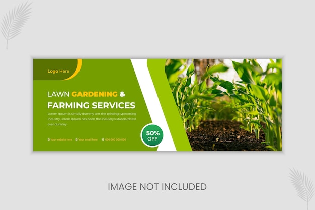 Vetor modelo de design de banner da web de serviços de jardinagem e agricultura