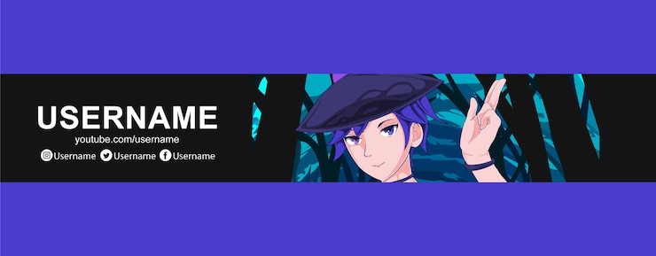 Vetor modelo de design de banner de anime do youtube