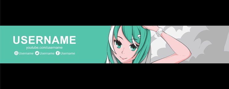 Vetor modelo de design de banner de anime do youtube