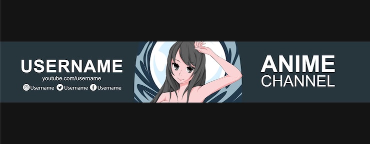 Vetor modelo de design de banner de anime do youtube