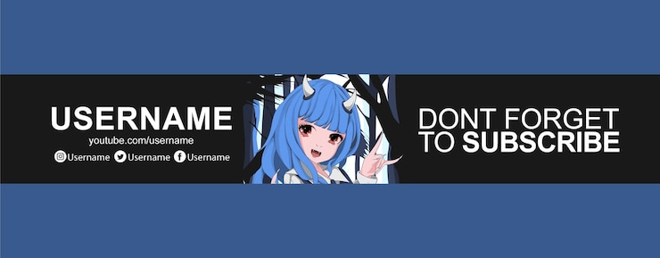 Vetor modelo de design de banner de anime do youtube