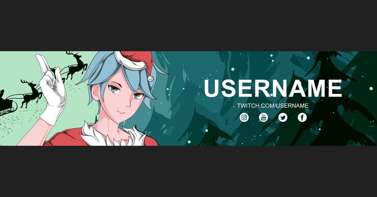 Vetor modelo de design de banner de anime twitch