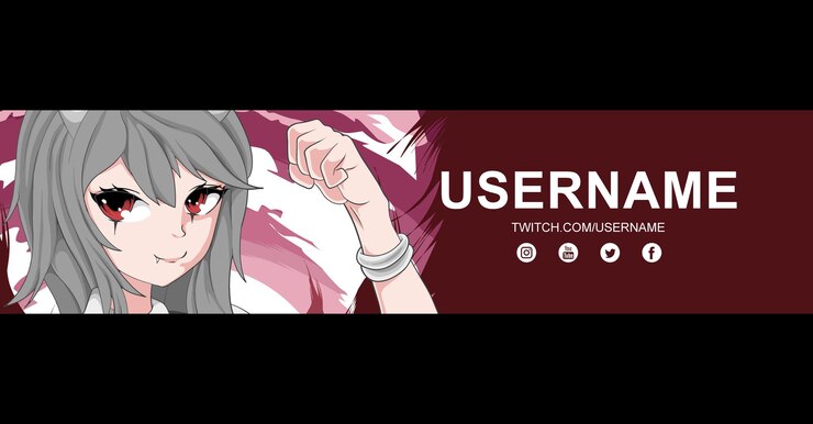 Vetor modelo de design de banner de anime twitch