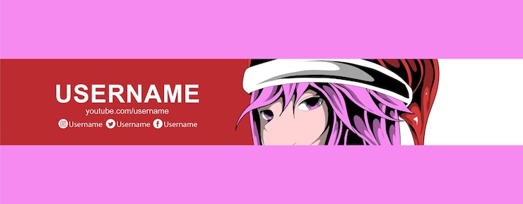 Vetor modelo de design de banner de anime youtube