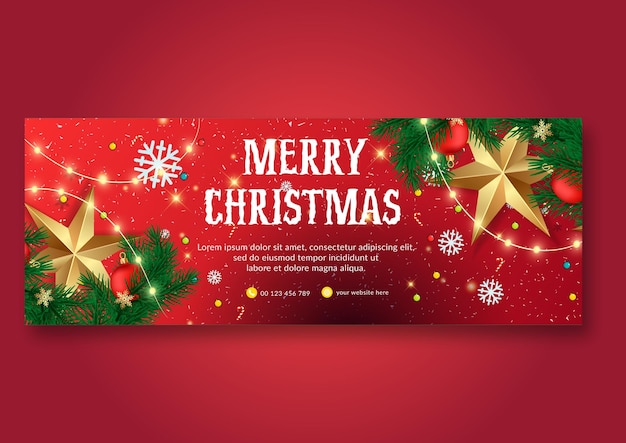 Vetor modelo de design de banner de capa de facebook de natal de mary plana desenhada à mão